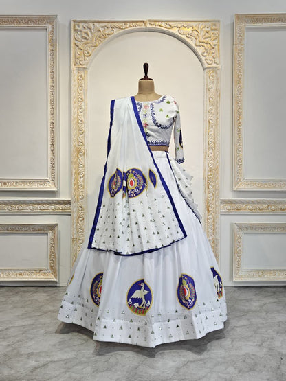 White Color Beautiful NAvratri Wear Lehenga Choli