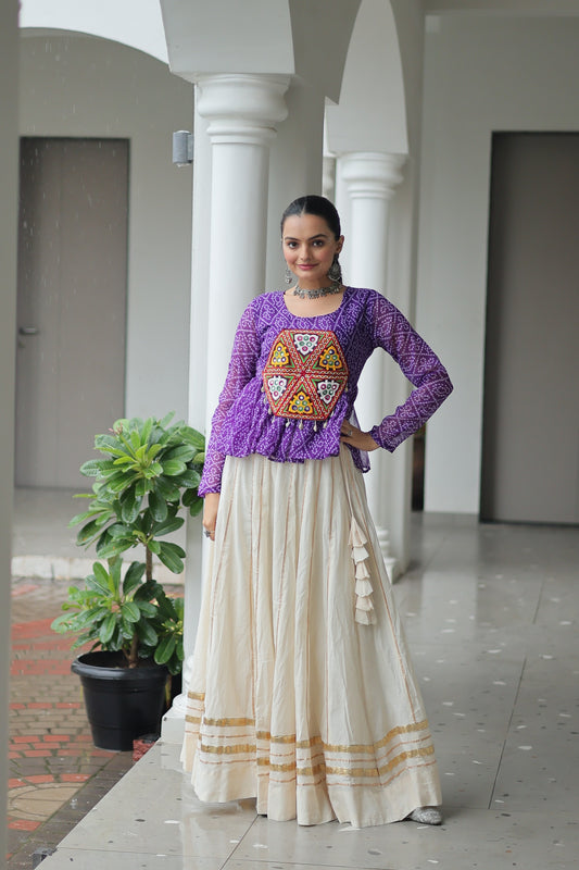 Purple Color Beautiful Navratri Lehenga Choli