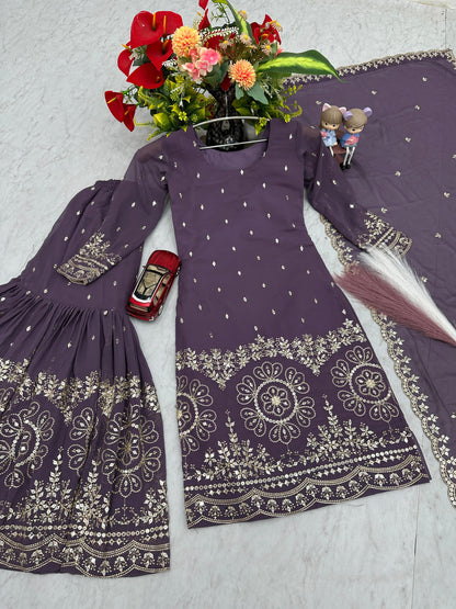 Beautiful Sharara Suit For Party Function in Georgette Fabric