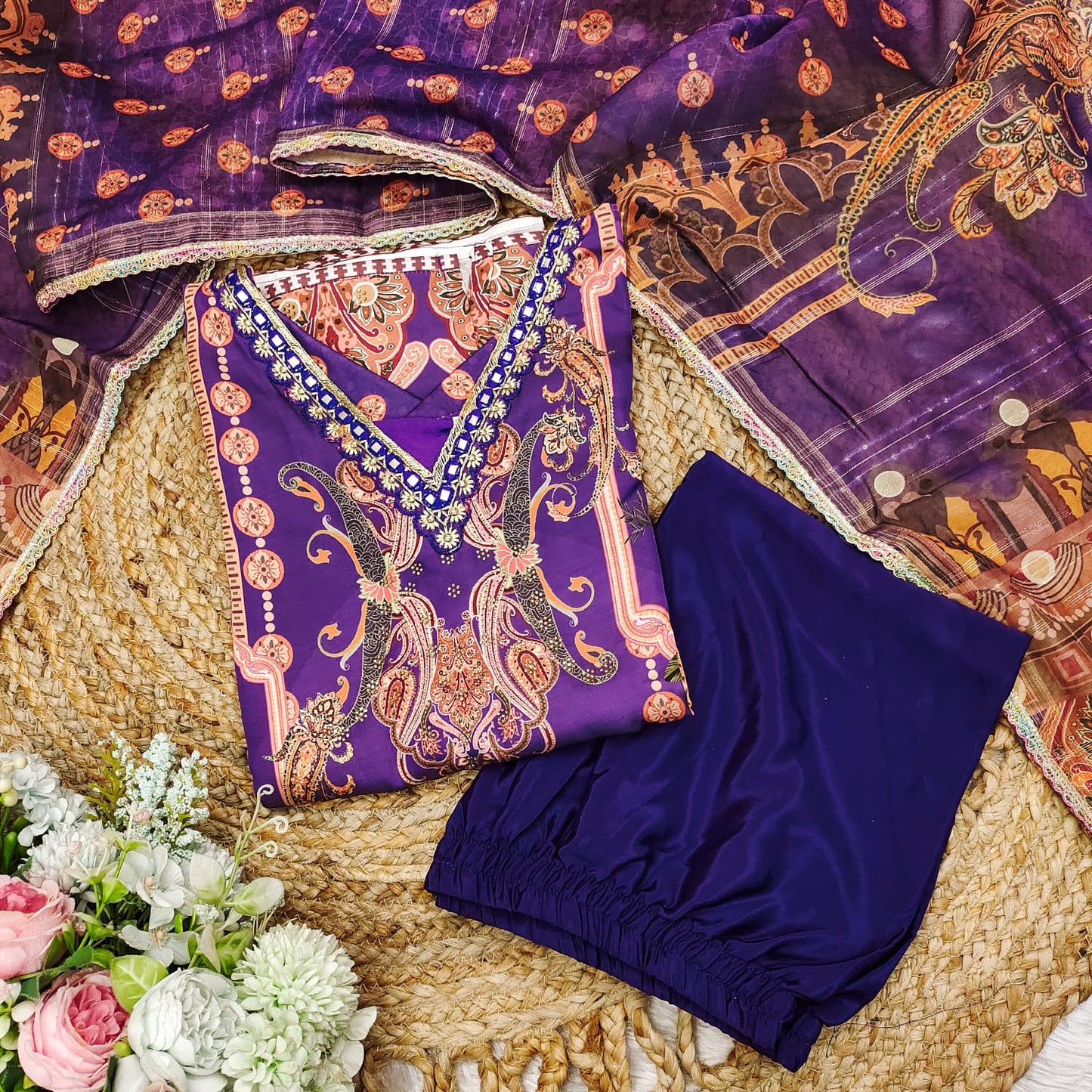 Purple Color Beautiful DAily Wear Dress