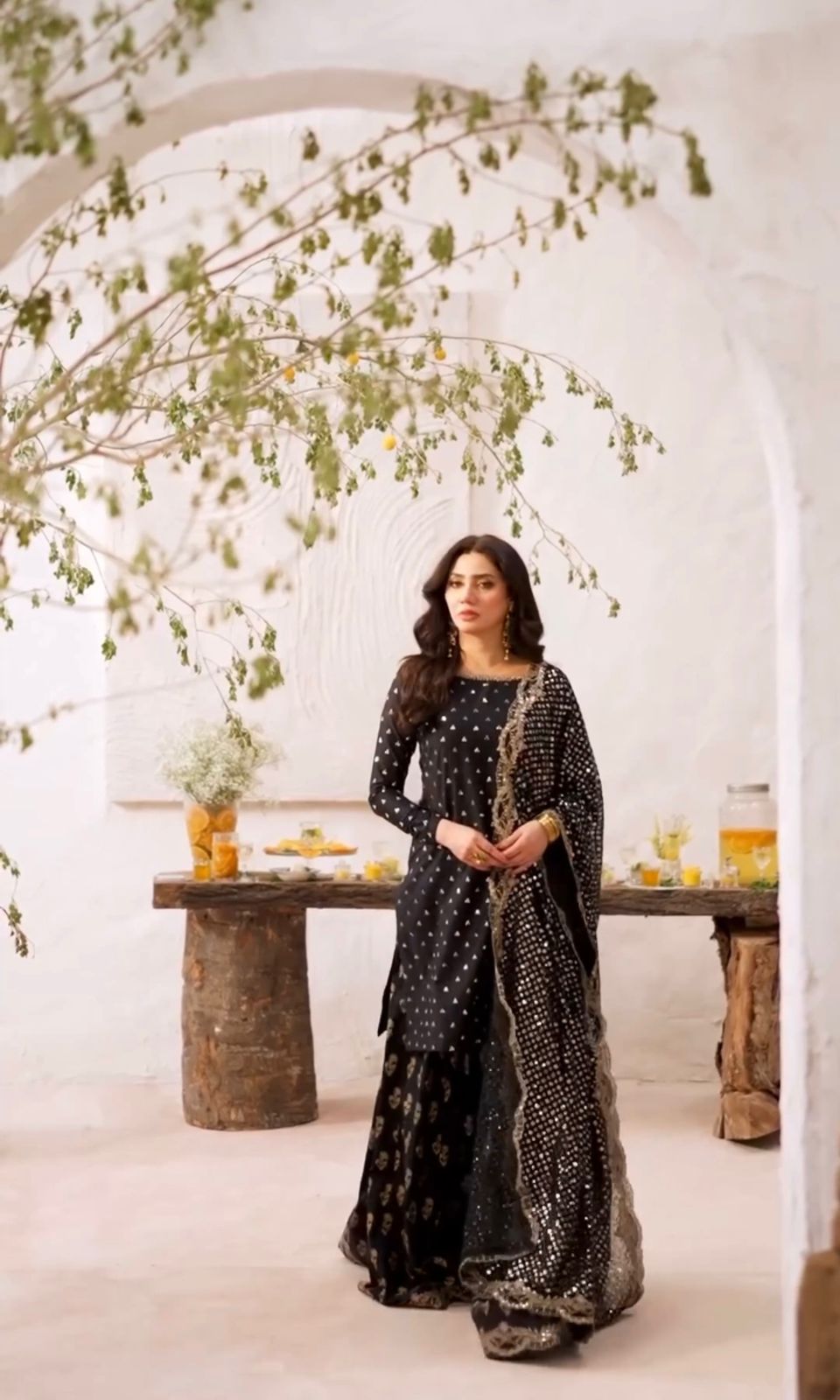 Black Color Beautiful Plazo Dress in Georgette Fabric