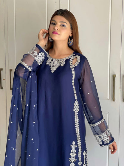 Embroidered Sequence Work Designer Three Piece Set