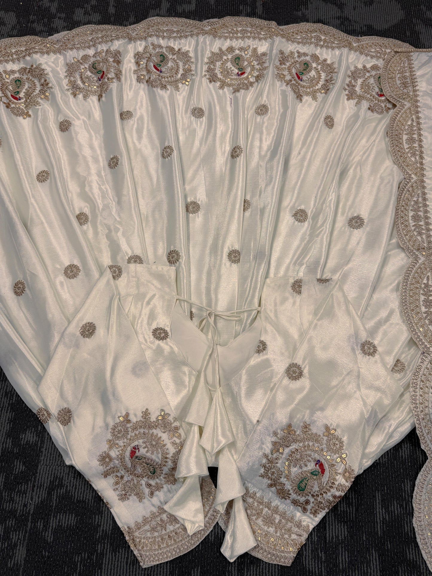 Beautiful Designer Gown On Chinon Silk Febric With Inner And Coding With Sequnce Work And Dupatta