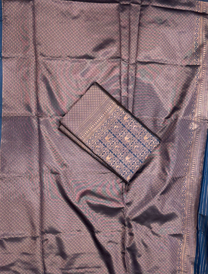 Grey Color Beautiful Banarasi Silk Saree