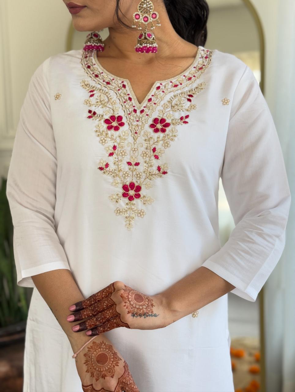 White Color Beautiful Partywear Dress for regular wear