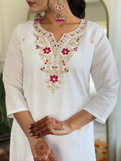 White Color Beautiful Partywear Dress for regular wear