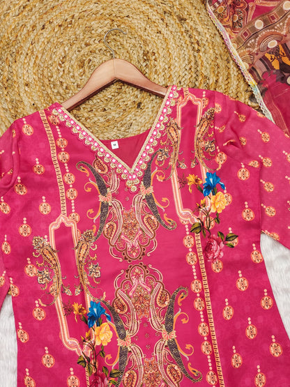 Pink Color Beautiful DAily Wear Dress