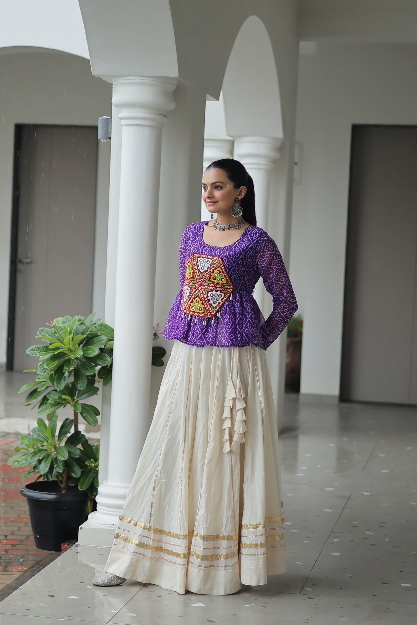 Purple Color Beautiful Navratri Lehenga Choli