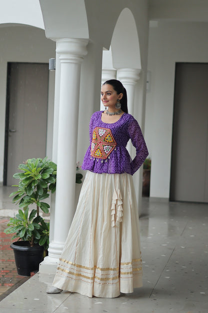 Purple Color Beautiful Navratri Lehenga Choli
