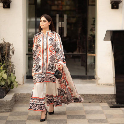 Party Wear Look Pur American Crape Top With Plazzo With Dupatta Set
