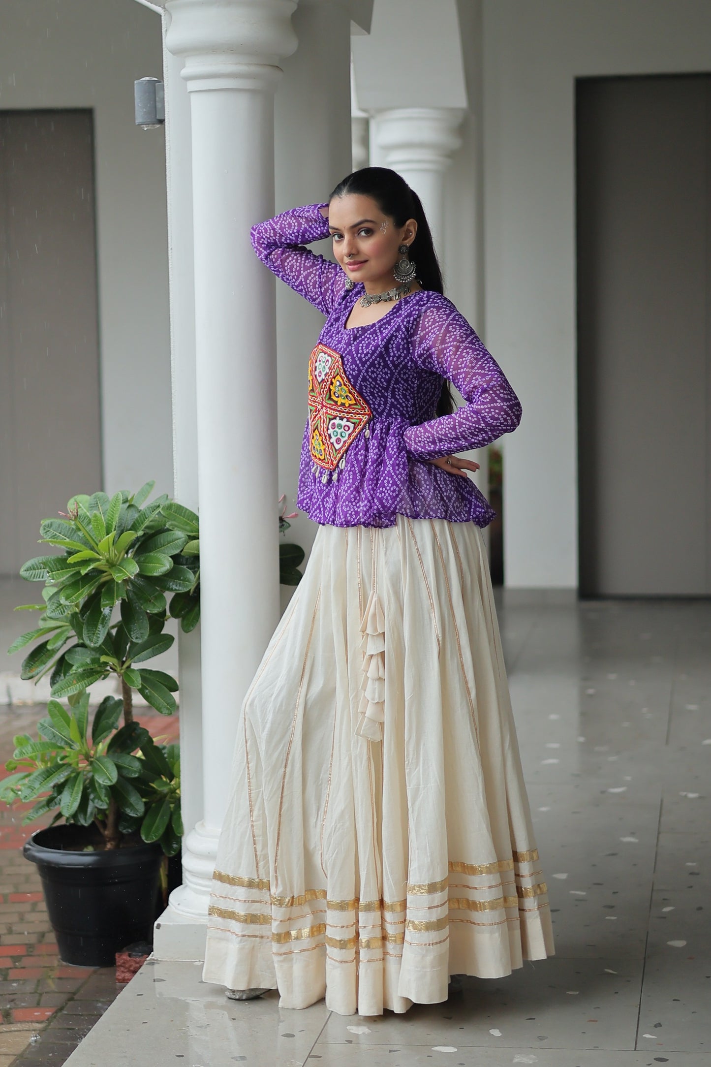 Purple Color Beautiful Navratri Lehenga Choli