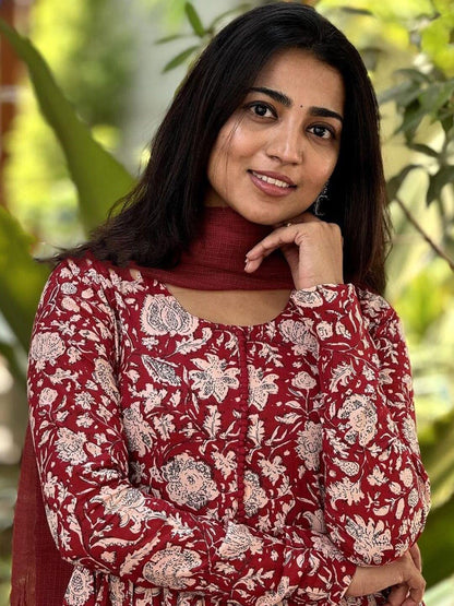 Red Color Beautiful Cotton Wear Dress