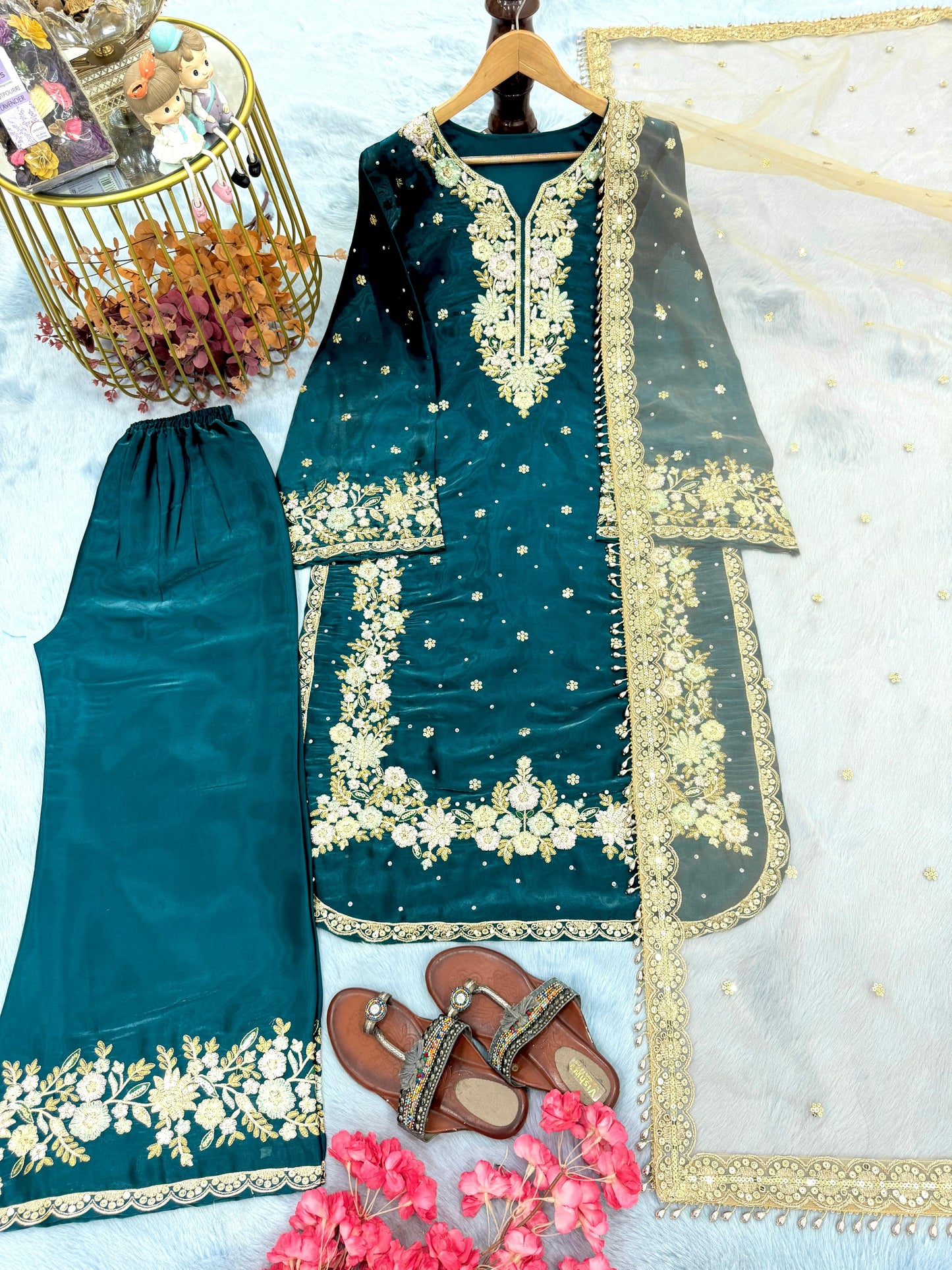 morpitch Color Beauitful Partywear DRess in Jimmi Choo fabric