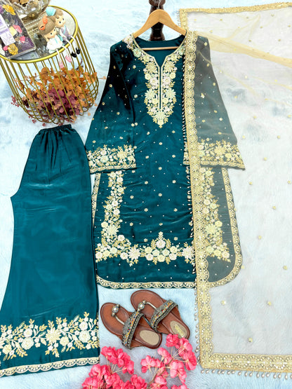 morpitch Color Beauitful Partywear DRess in Jimmi Choo fabric