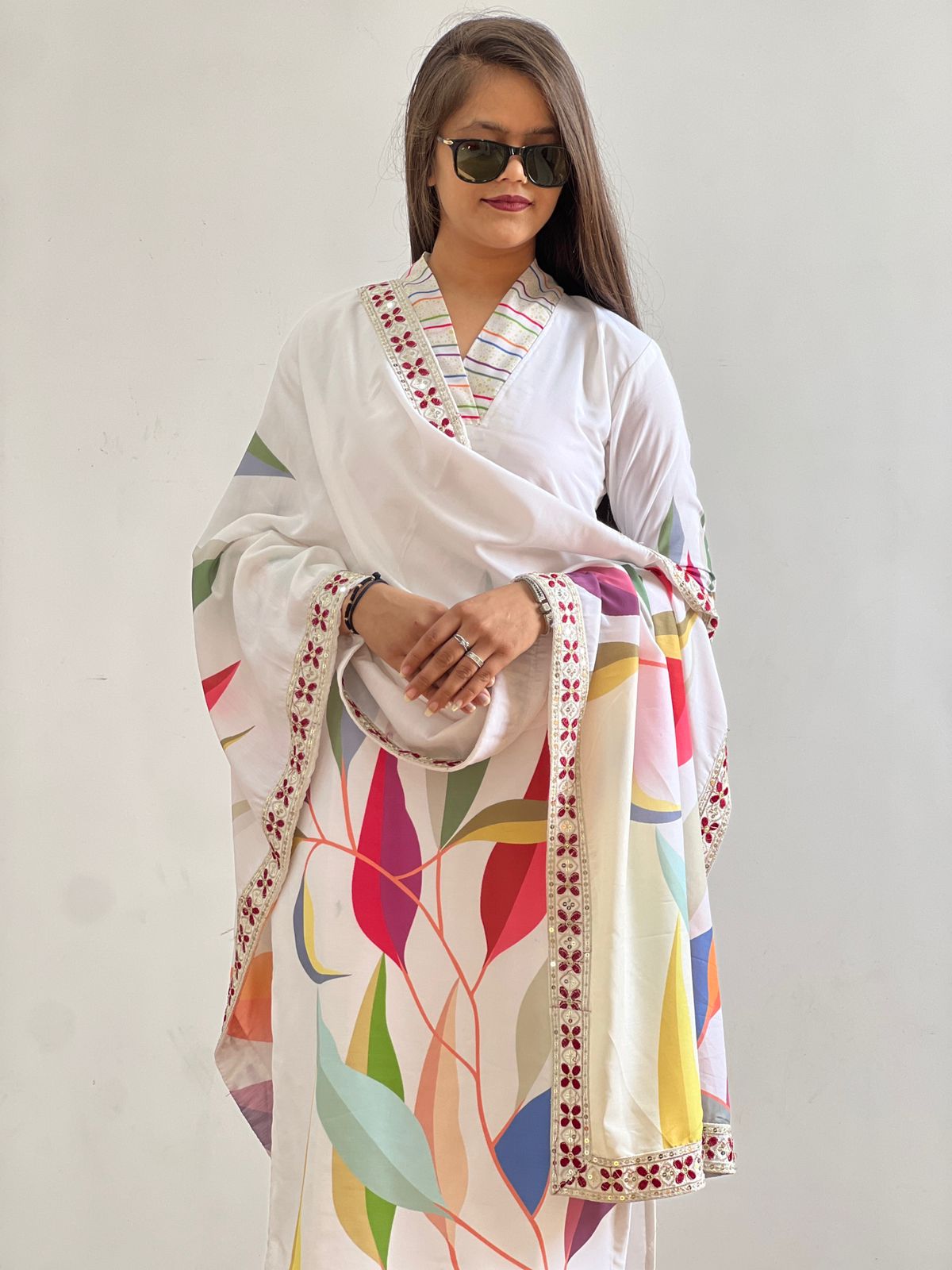 Fancy Design With Digital Printed Top - Pent With Dupatta