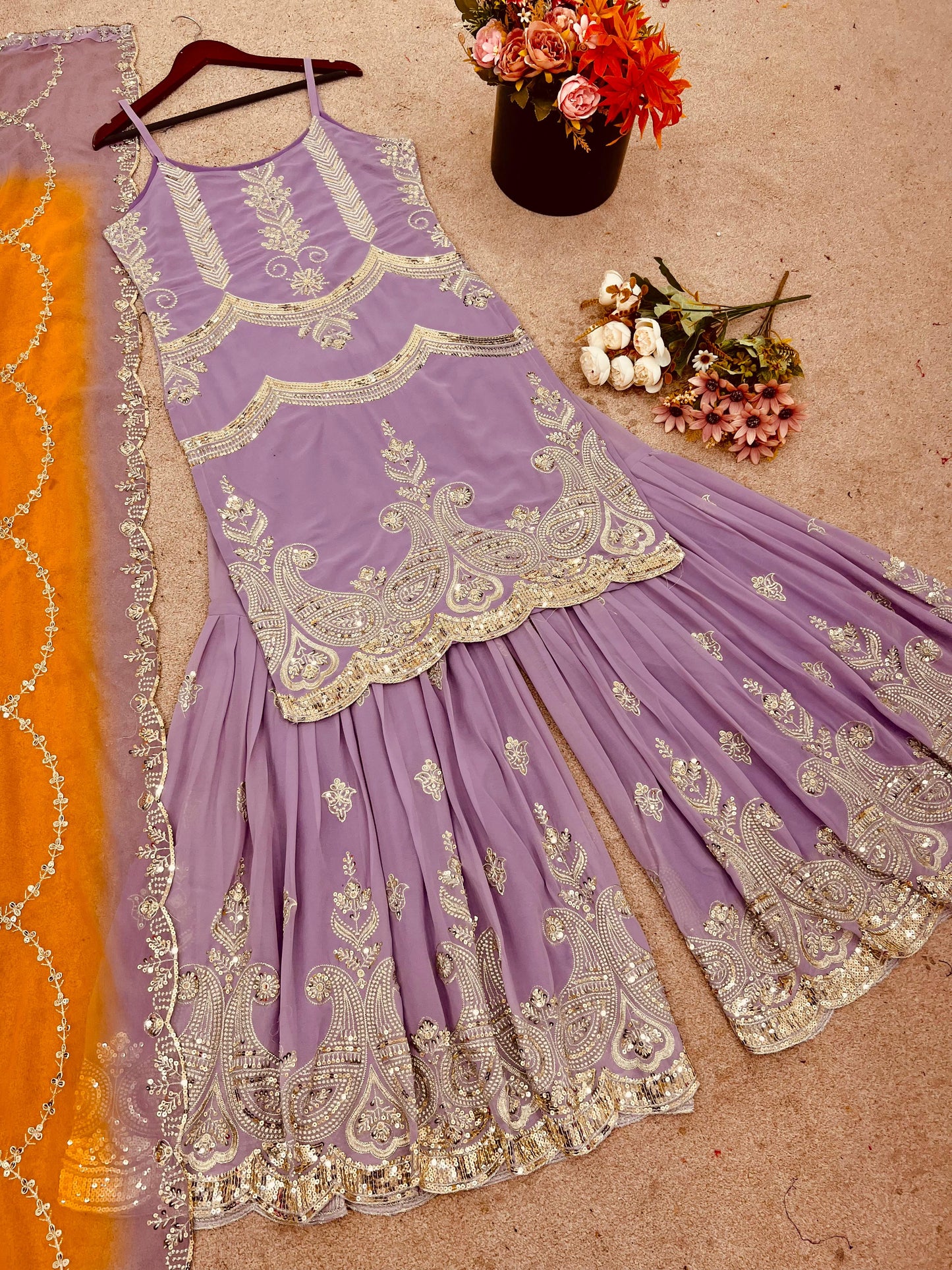 Purple Color Beautiful Sharara Dress