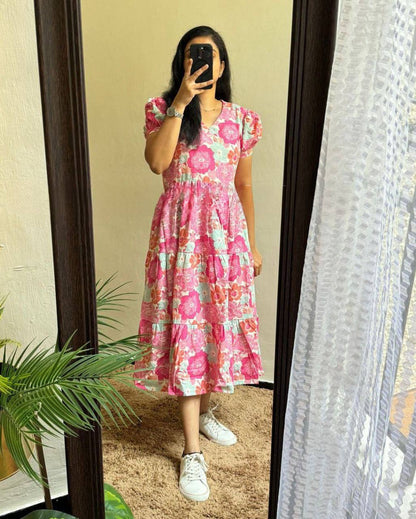 Summer Wear Kurti MAxi IN muslin Fabric