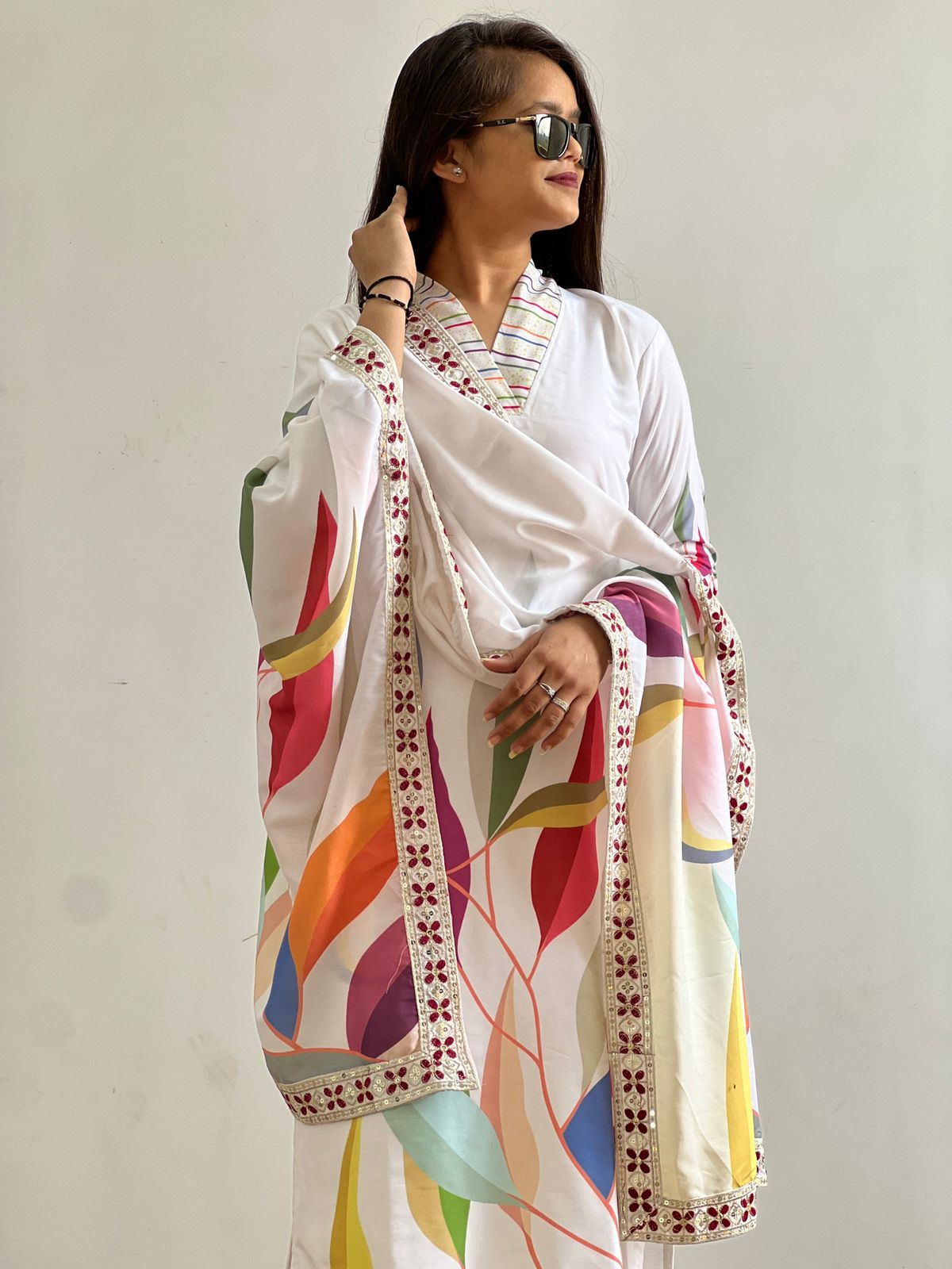 Fancy Design With Digital Printed Top - Pent With Dupatta