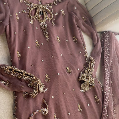 Designer Party Top Pallazo & Dupatta Set
