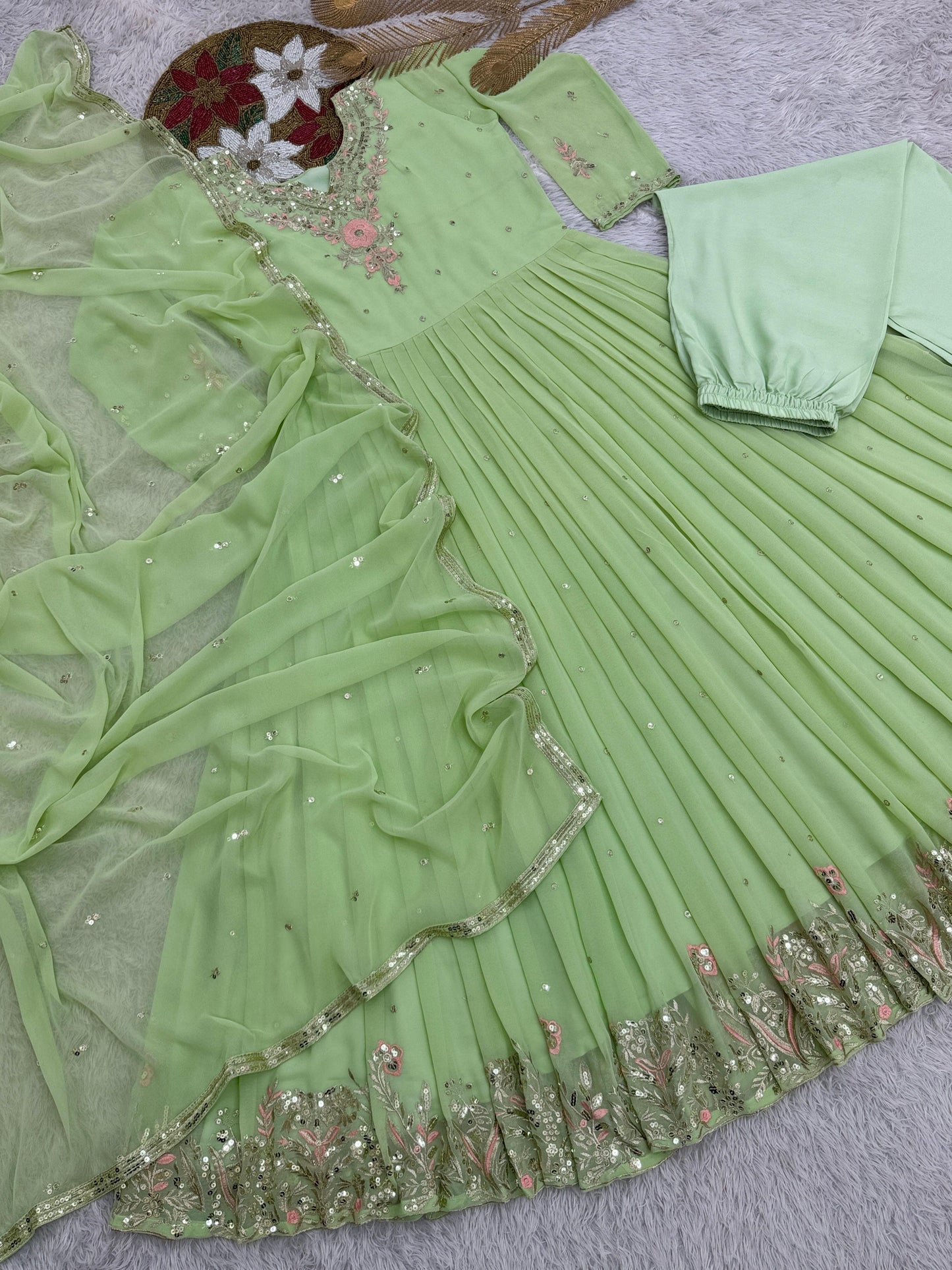 Pista Color Designer dress in Georgette FAbric
