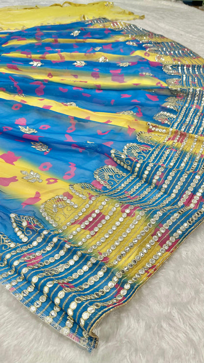 Sky BLue COlor Beautiful Partywear Lehenga Choli