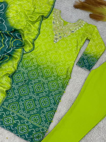 New Fancy Design With Digital Printed Top - Pent With Dupatta