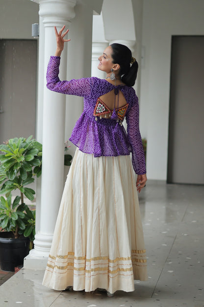 Purple Color Beautiful Navratri Lehenga Choli