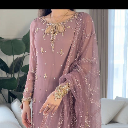 Designer Party Top Pallazo & Dupatta Set