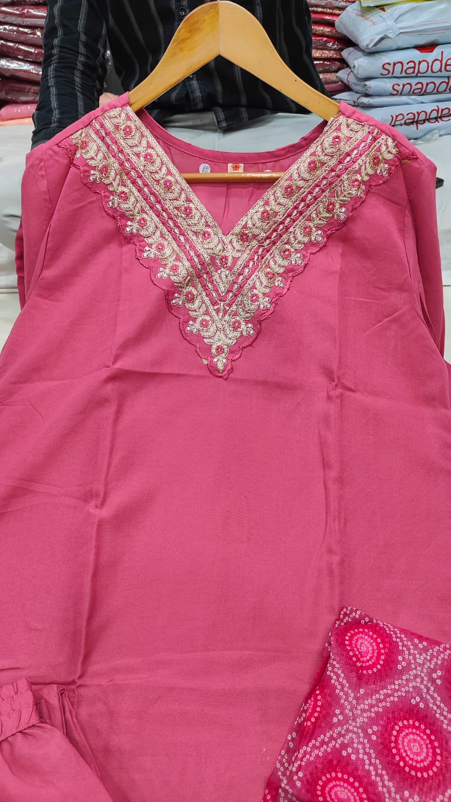 Gajri Color Daily Wear Dress in Rayon FAbric