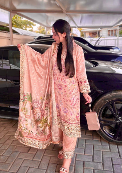 3 Piece Fancy Printed Kurti With Beautiful Bottom And Attractive Dupatta