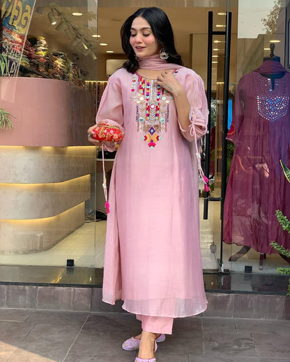 Pink Color Beautiful Daily Wear Summer Dress For Office Wear Use