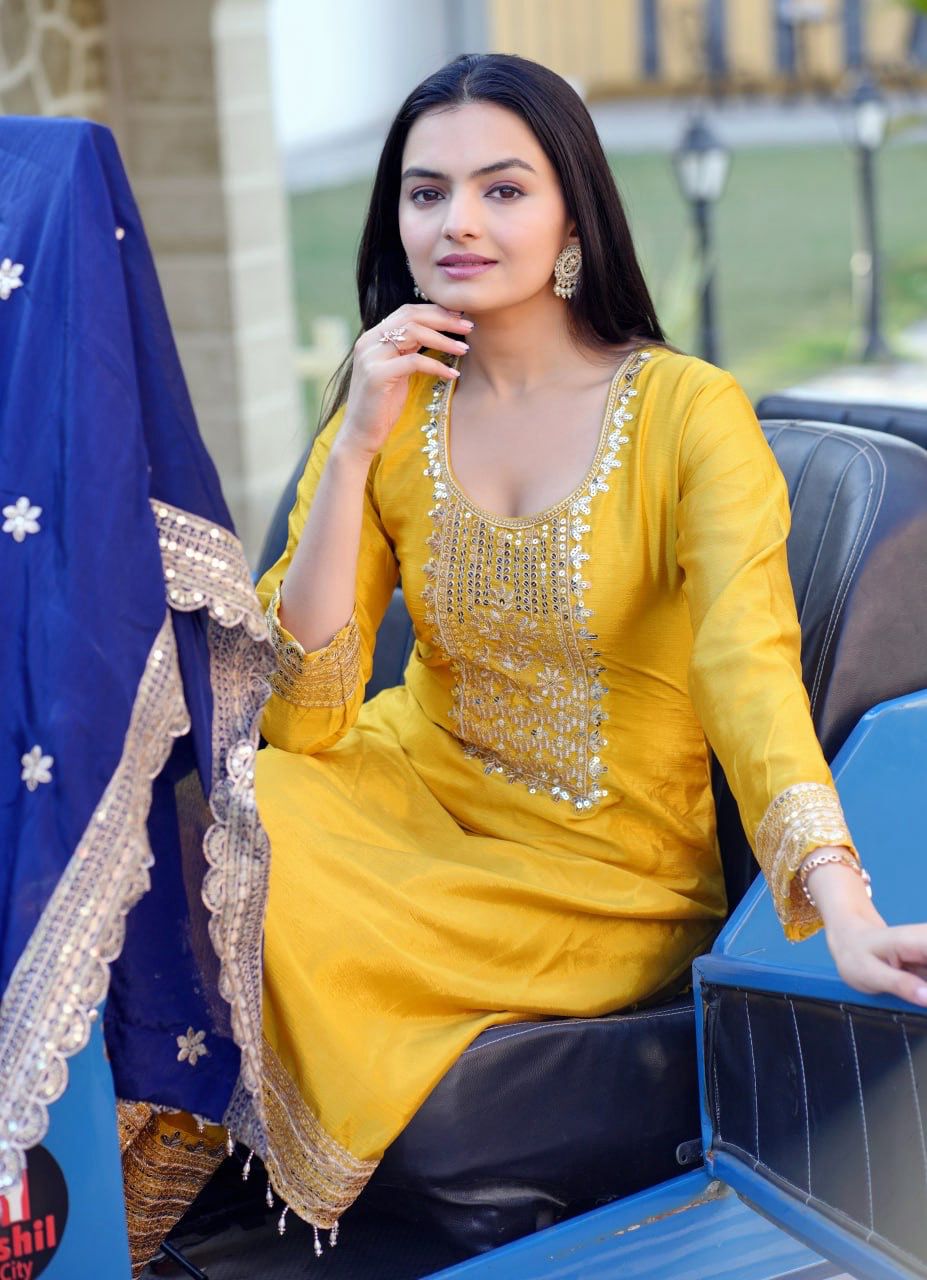 Yellow Color Dress for Haldi Function