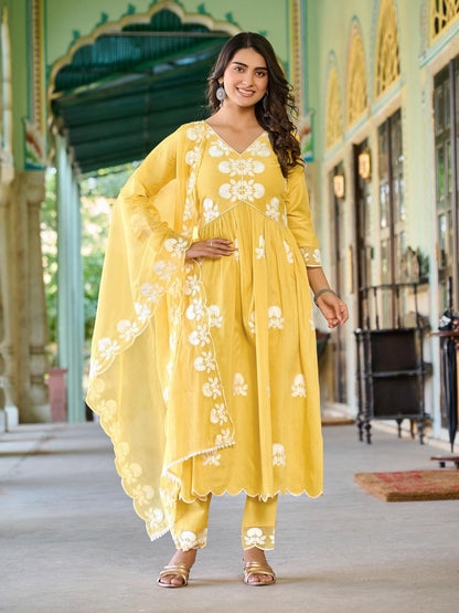 Light Yellow Color Beautiful Cotton Dress