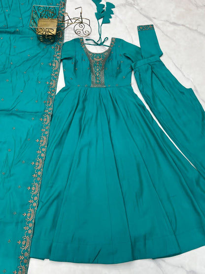 beautiful silk Anarkali dress