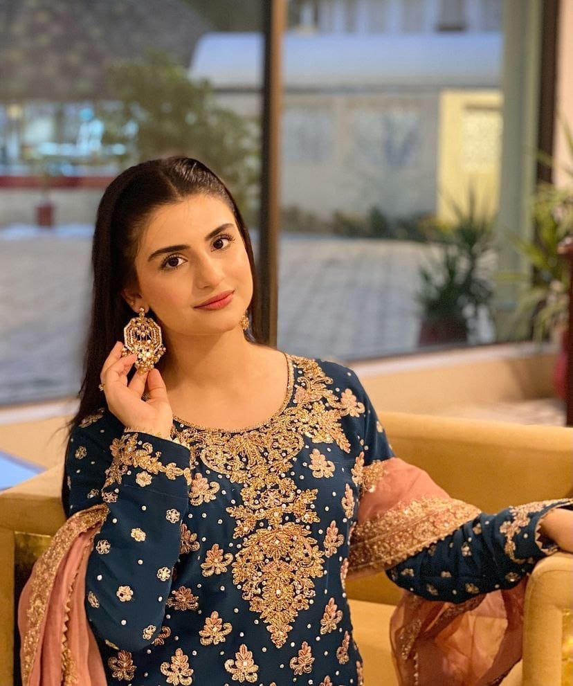 Blue Color Beautiful Sharara Dress in Georgette Fabric