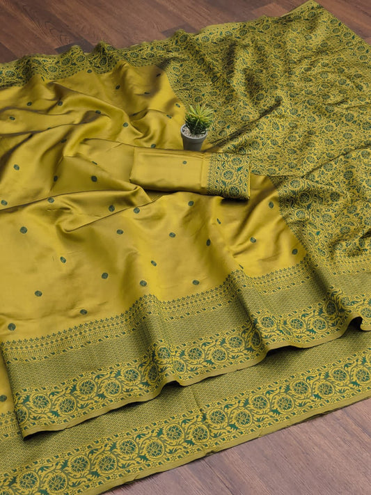 yellow color beautiful daily wear saree