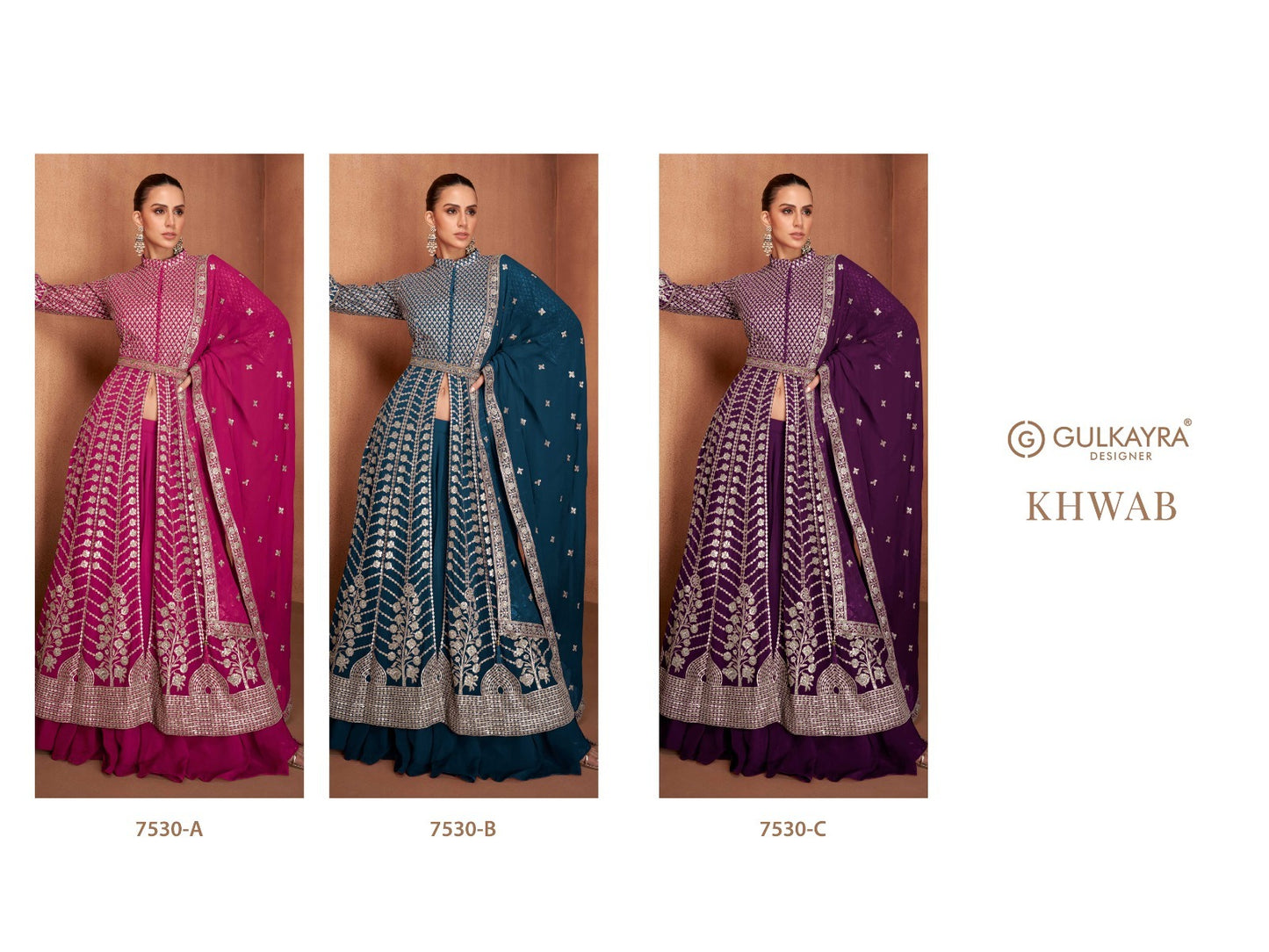 Gulkayra Designer KHWAB 7530 series dress colour edition