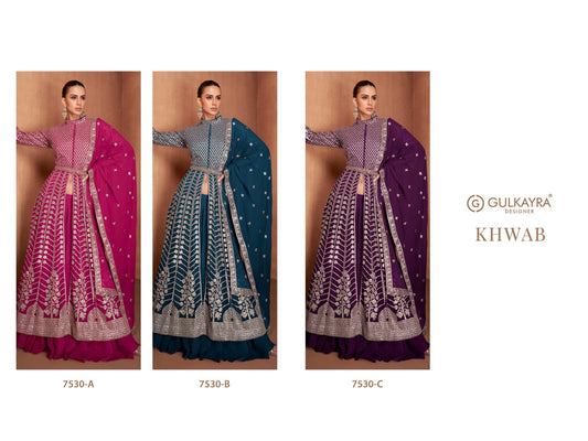 Gulkayra Designer KHWAB 7530 series dress colour edition