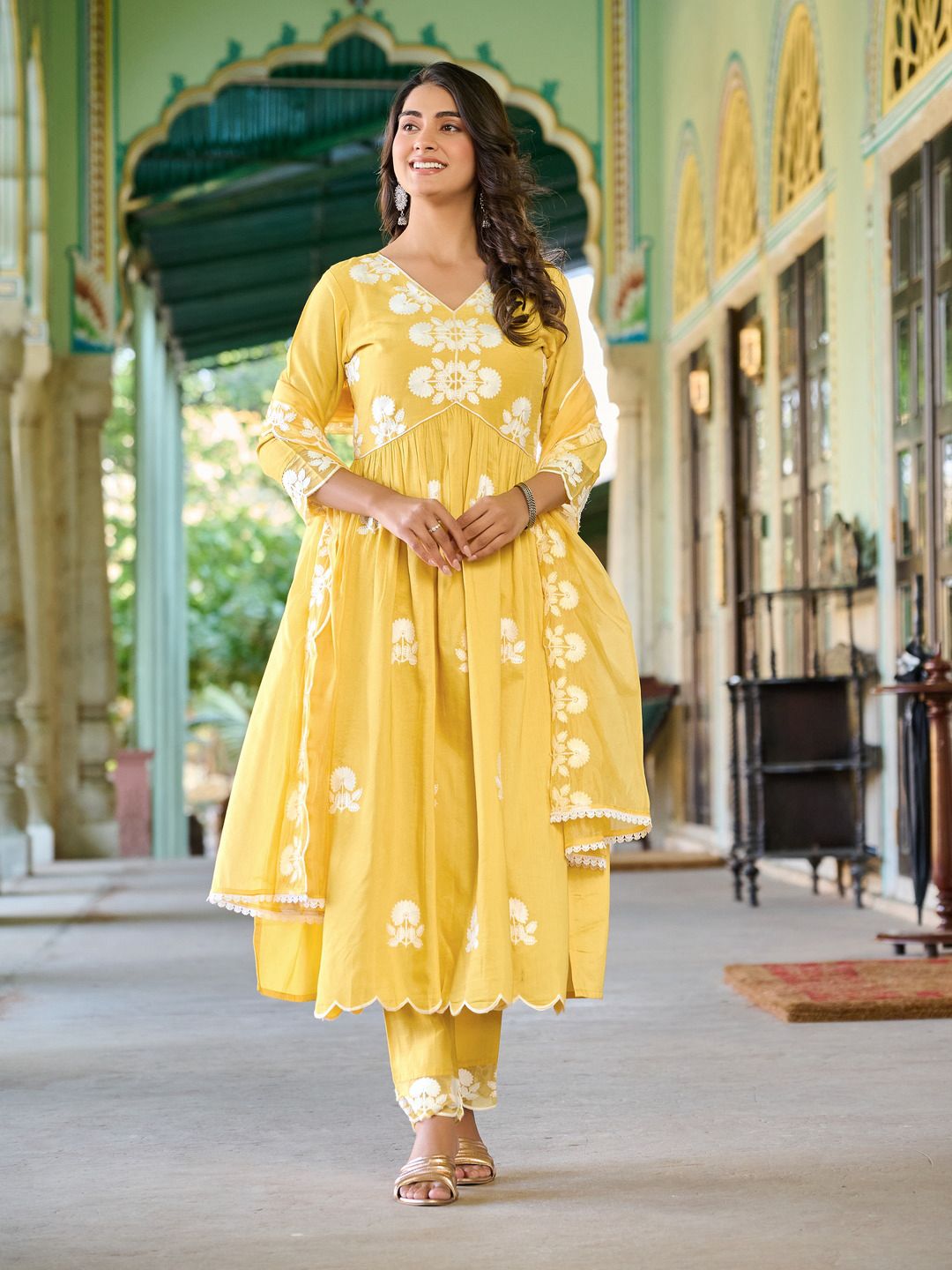 Light Yellow Color Beautiful Cotton Dress