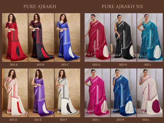 Rajtex pure ajrakh-003 series : 003 a to 003 l
