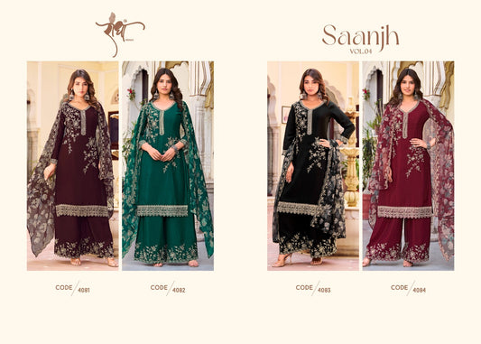 radha trendz saanjh vol 4 4081 to 4084 series dress