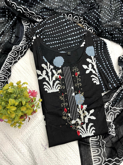 Black Color Beautiful Cotton Dress