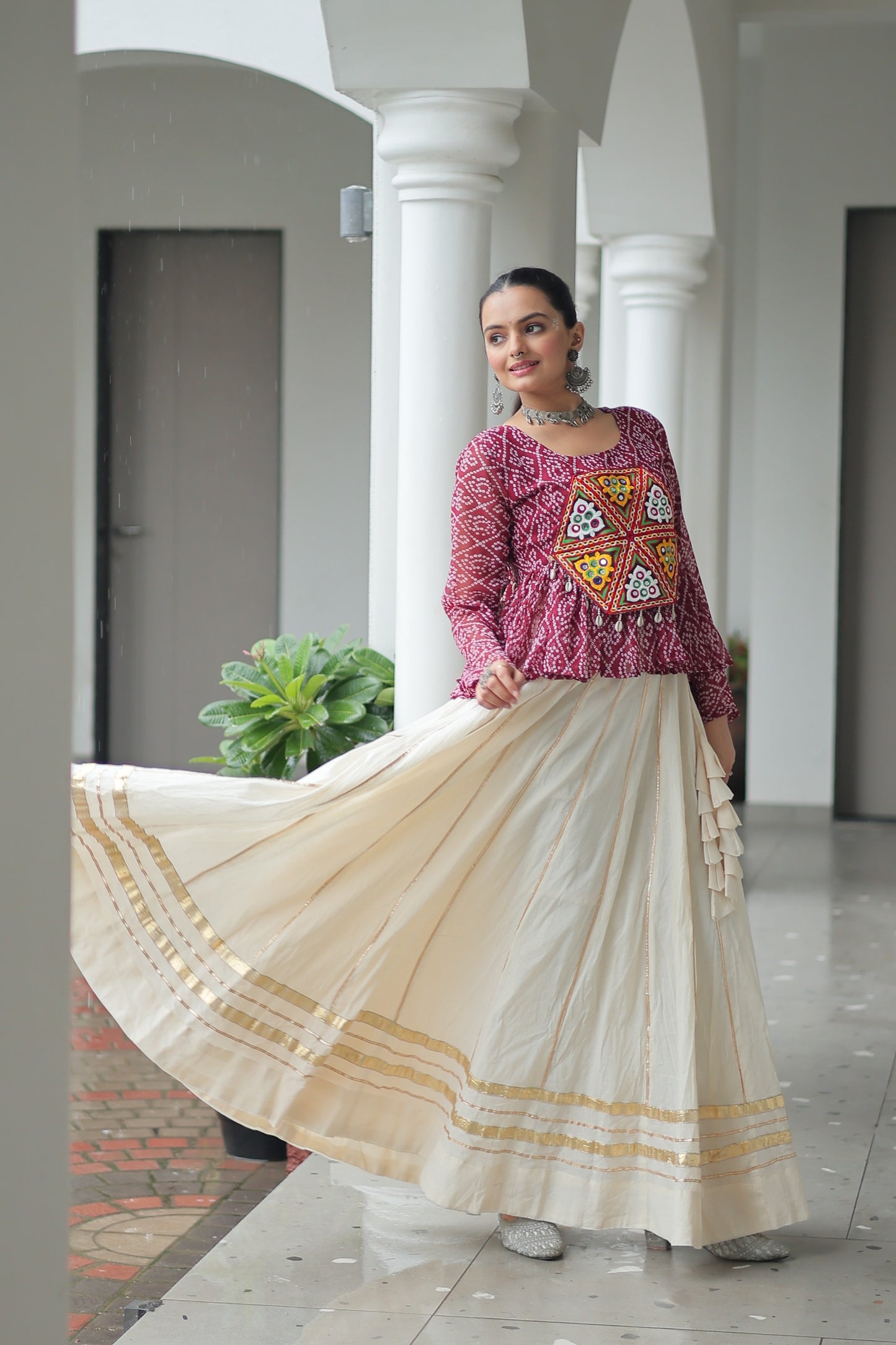 Maroon Color Beautiful Navratri Lehenga Choli