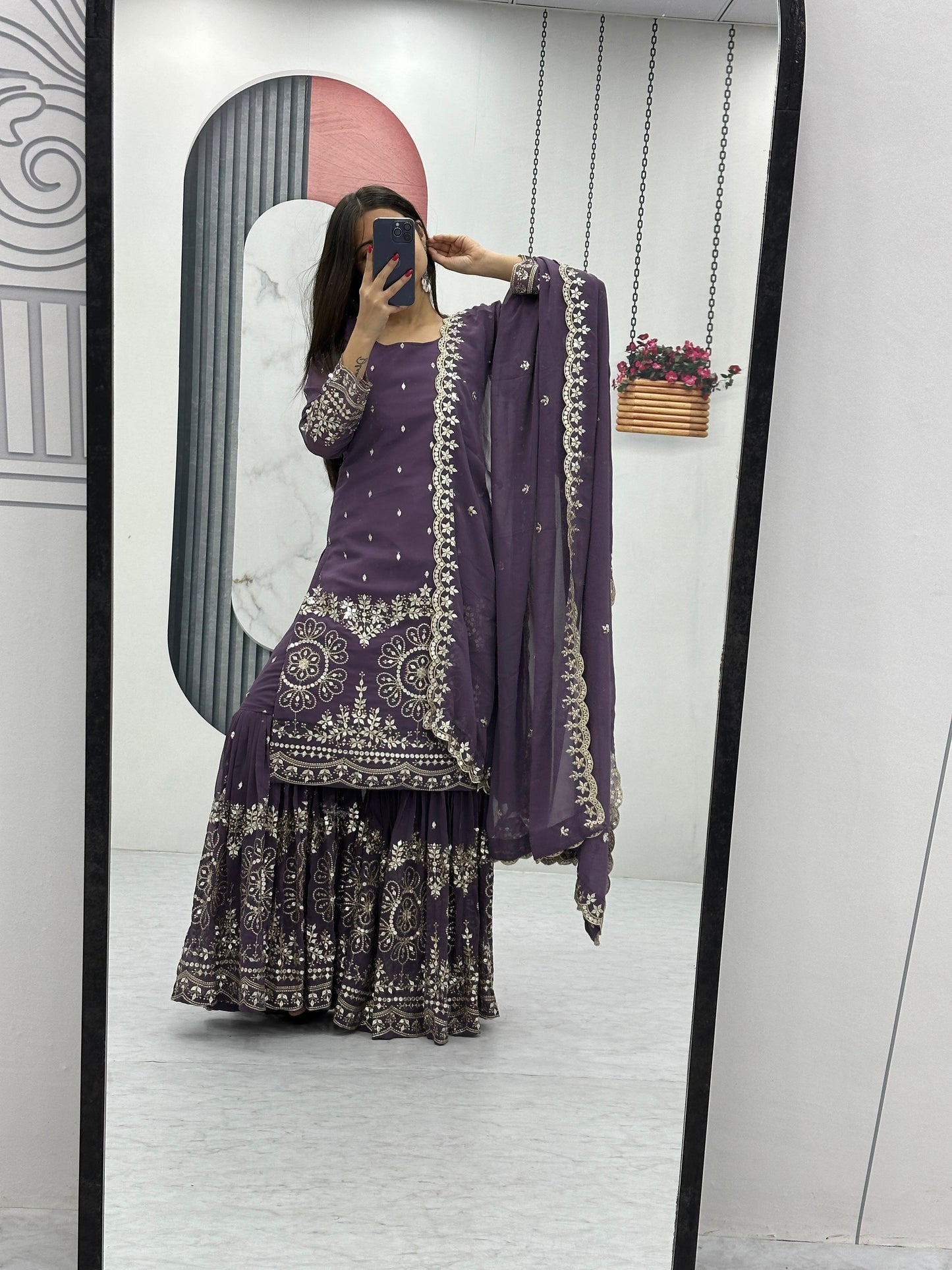 Beautiful Sharara Suit For Party Function in Georgette Fabric