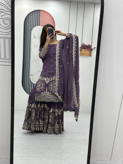Beautiful Sharara Suit For Party Function in Georgette Fabric