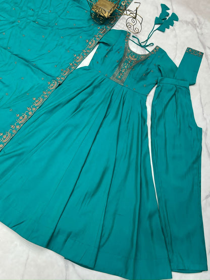 beautiful silk Anarkali dress