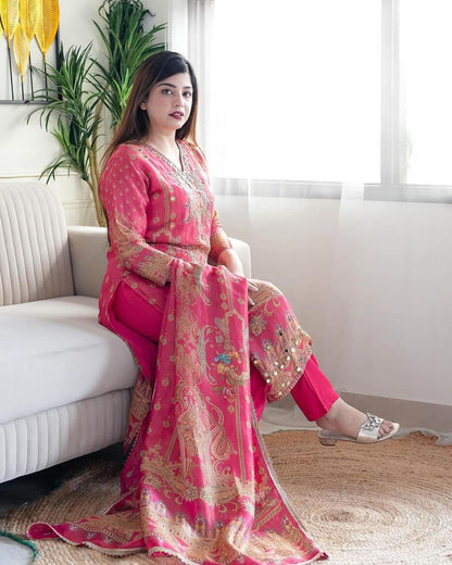 Pink Color Beautiful DAily Wear Dress