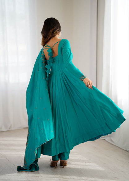 beautiful silk Anarkali dress