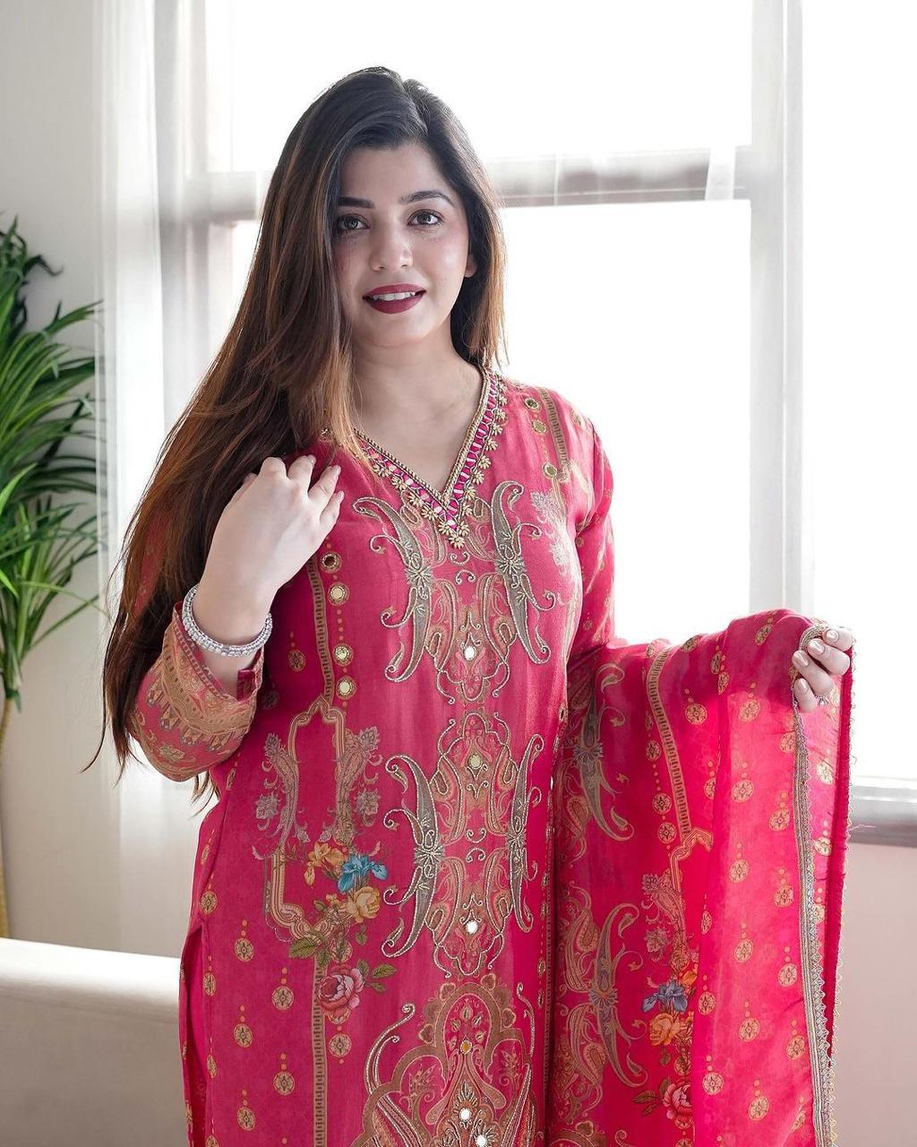 Pink Color Beautiful DAily Wear Dress