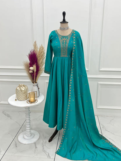 beautiful silk Anarkali dress